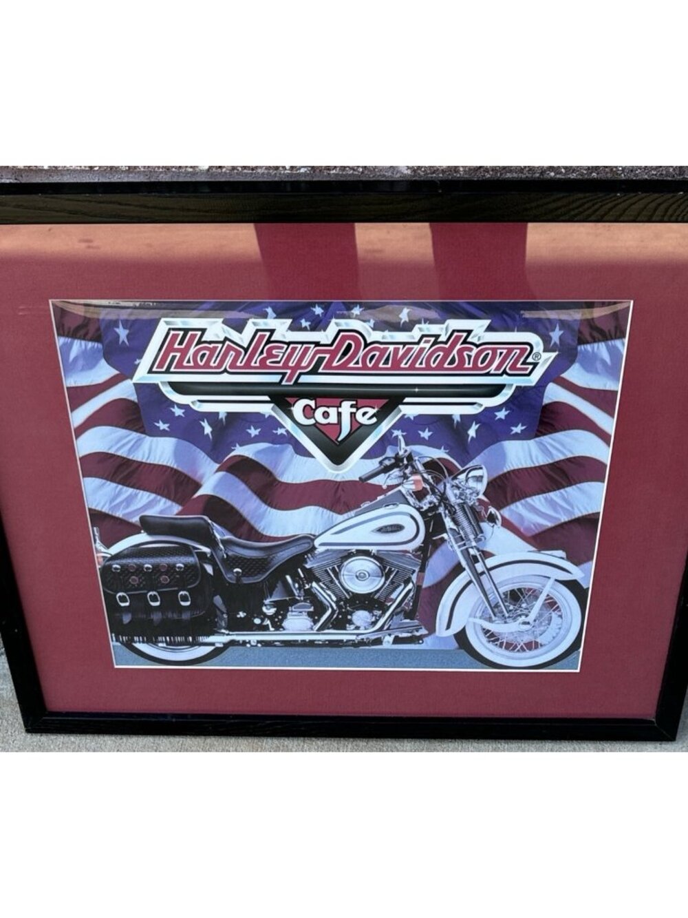 Harley Davidson Cafe Art Print 21" x 17" Framed Art